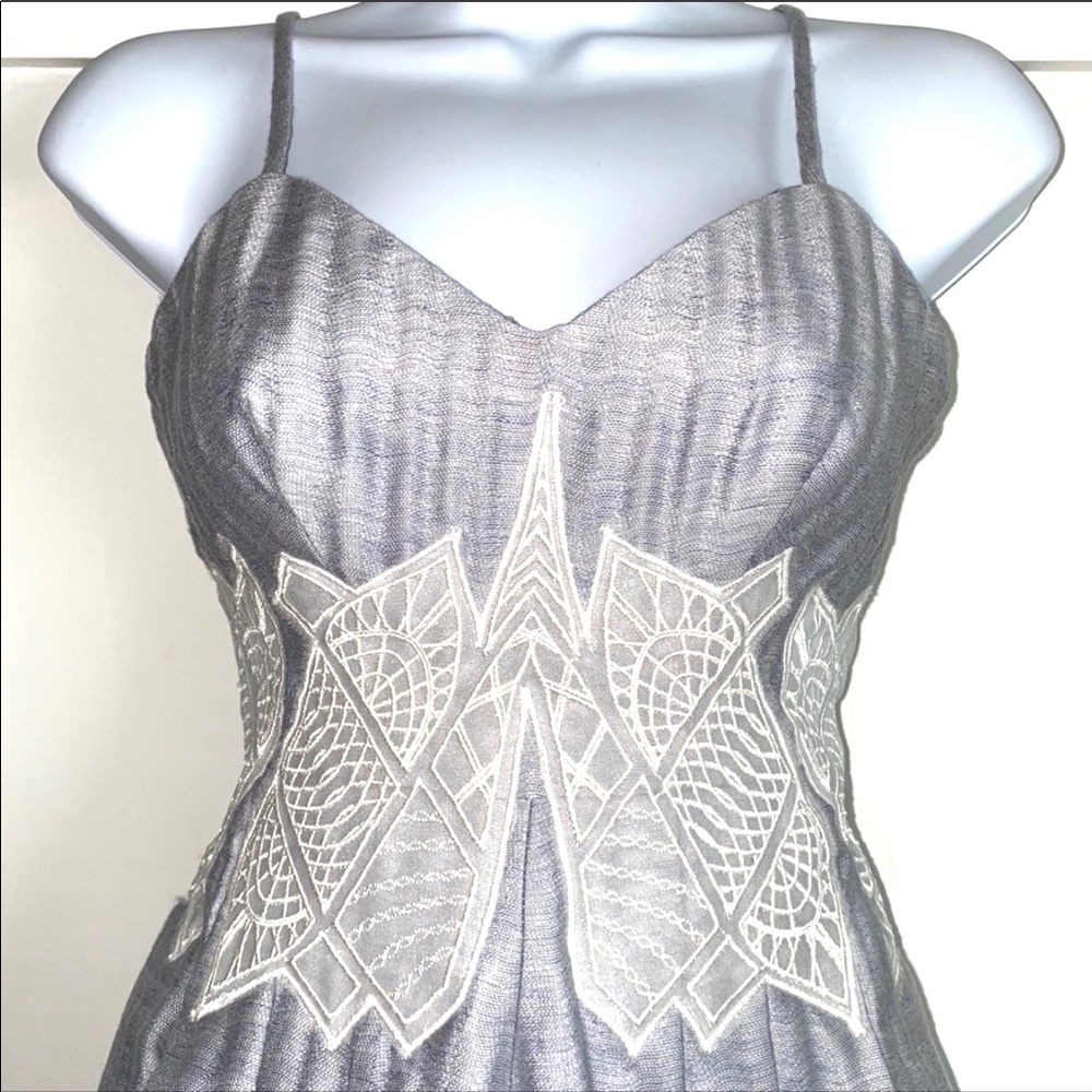 🦋 Jonathan Simkhai Pleated Linen Lattice Romper NWT - Picture 8 of 16